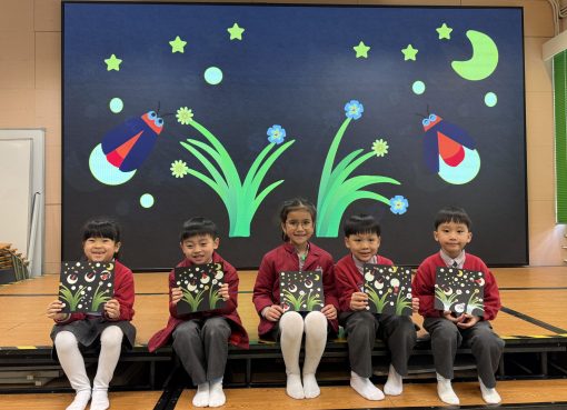 3愛班_5.完成螢火蟲發光光畫了，我們的作品漂亮嗎？